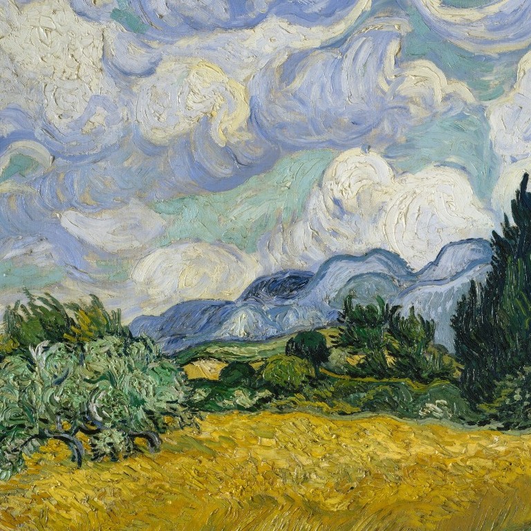 Wheat Field with Cypresses